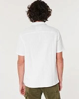 Relaxed Textured Short-Sleeve Shirt