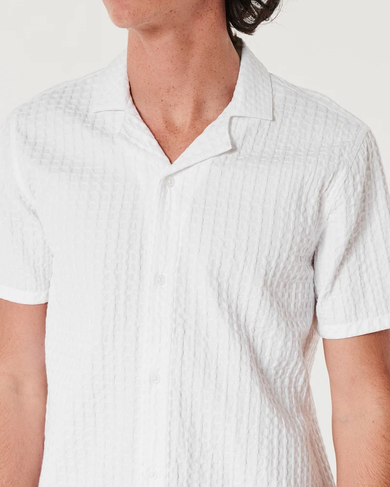 Relaxed Textured Short-Sleeve Shirt