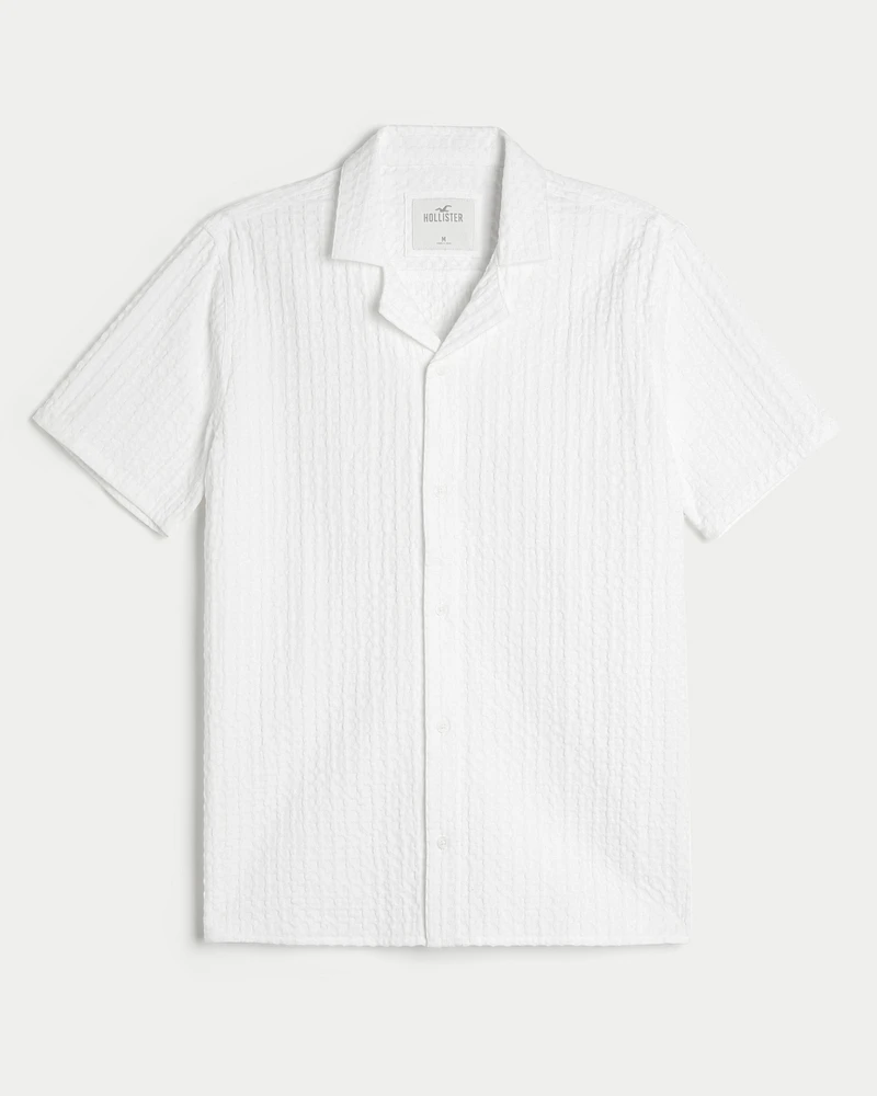Relaxed Textured Short-Sleeve Shirt