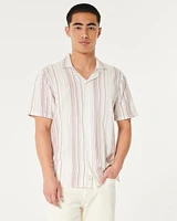 Short-Sleeve Striped Button-Through Shirt