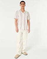 Short-Sleeve Striped Button-Through Shirt