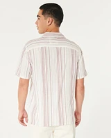 Short-Sleeve Striped Button-Through Shirt