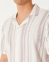 Short-Sleeve Striped Button-Through Shirt