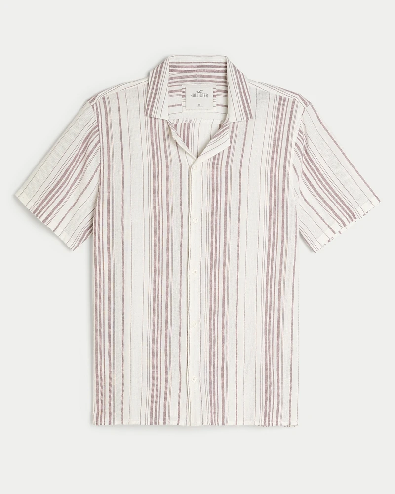 Short-Sleeve Striped Button-Through Shirt