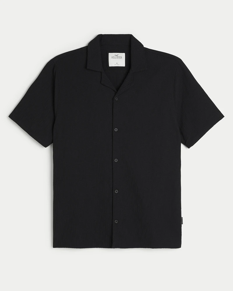 Boxy Short-Sleeve Striped Shirt