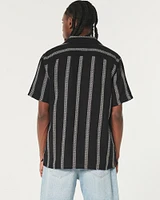 Boxy Short-Sleeve Striped Shirt