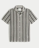 Short-Sleeve Lace + Crochet-Style Shirt