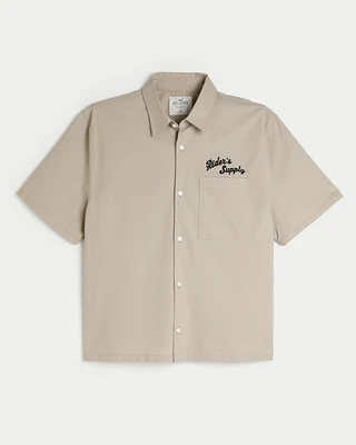 Boxy Crop Short-Sleeve Riders Supply Workwear Shirt