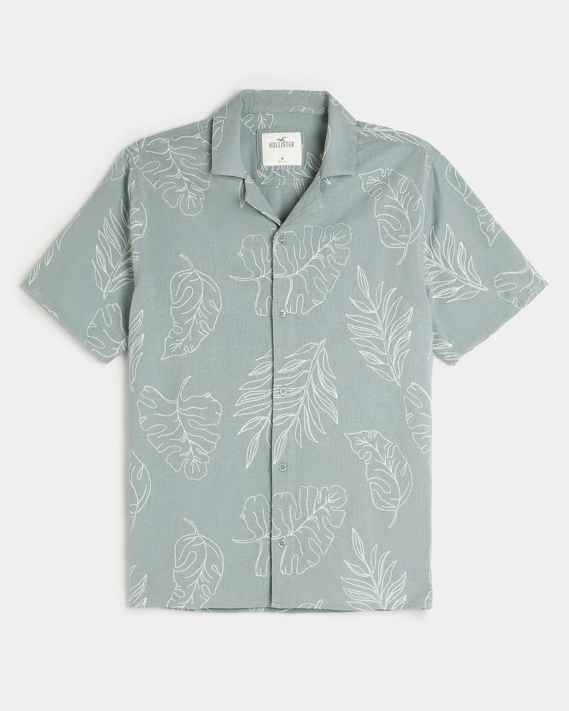 Boxy Embroidered Pattern Shirt