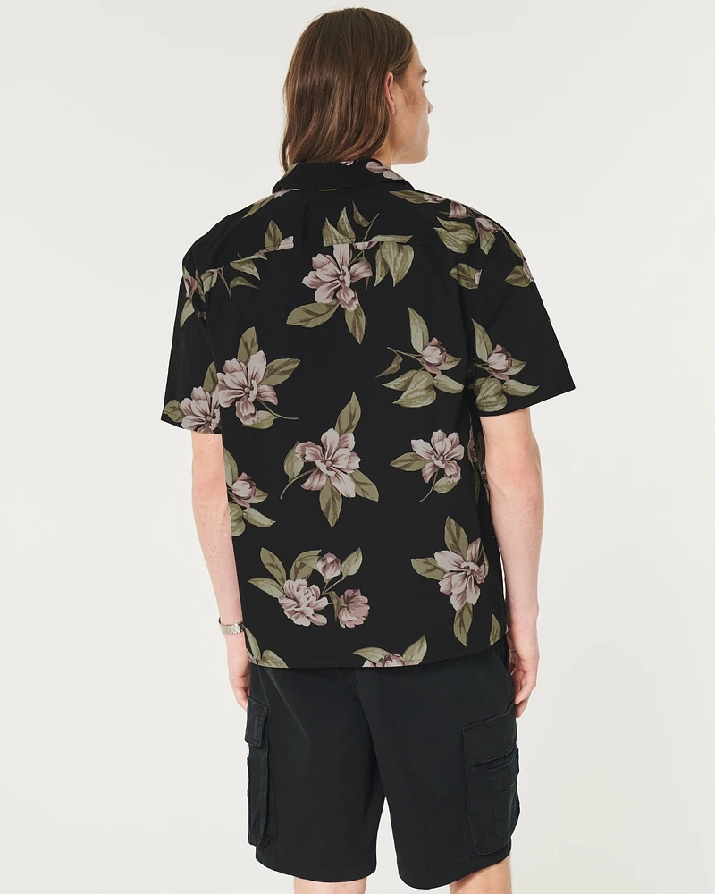 Short-Sleeve Paisley Poplin Shirt