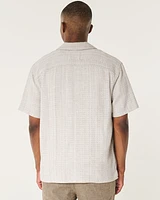 Boxy Short-Sleeve Textured Shirt