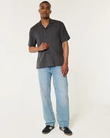 Boxy Short-Sleeve Textured Shirt