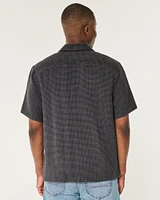 Boxy Short-Sleeve Textured Shirt