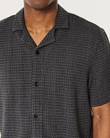 Boxy Short-Sleeve Textured Shirt