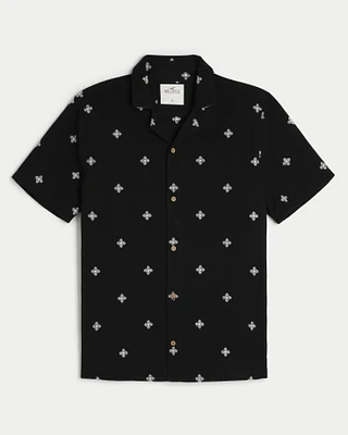 Boxy Embroidered Pattern Shirt