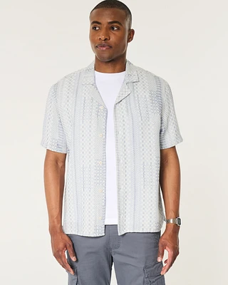 Boxy Jacquard Patchwork Shirt