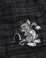 Relaxed Flannel Tom and Jerry Graphic Shirt