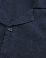 Short-Sleeve Linen Blend Boxy Shirt