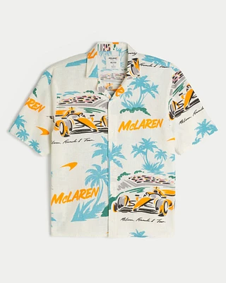 Boxy Linen-Blend McLaren Pattern Shirt