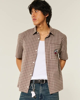 Boxy Short-Sleeve Playing Card Graphic Shirt