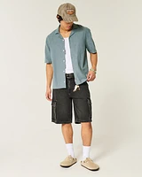 Boxy Linen-Blend Short-Sleeve Shirt