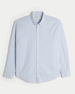 Long-Sleeve Baggy Oxford Shirt