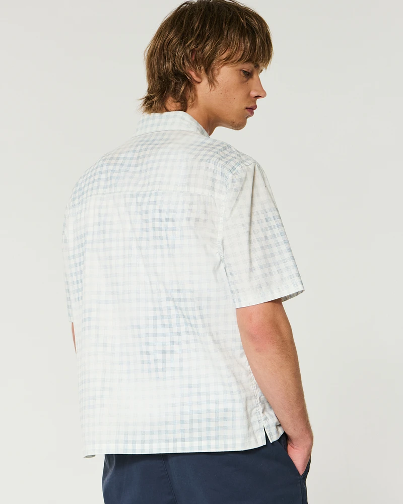 Boxy Short-Sleeve Poplin Shirt