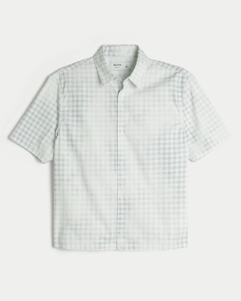 Boxy Short-Sleeve Poplin Shirt
