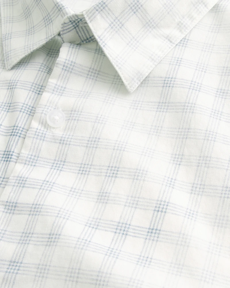 Boxy Short-Sleeve Poplin Shirt