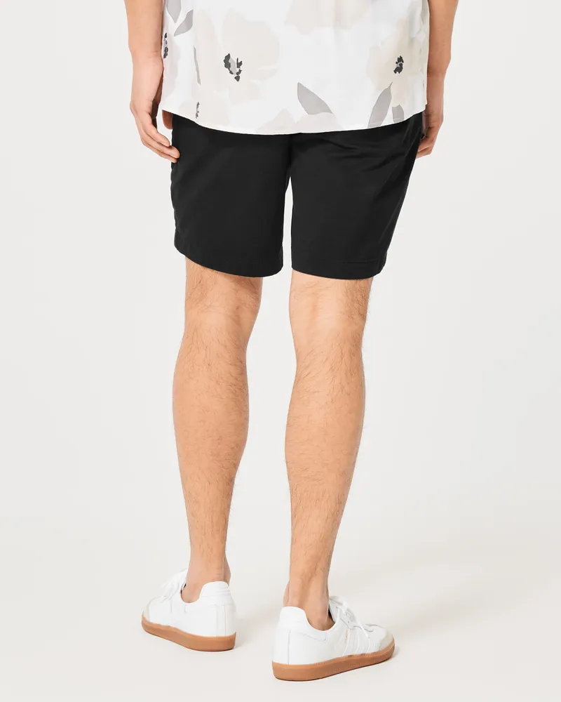 Flat-Front Twill Shorts 9"
