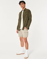 Fleece Cargo Jogger Shorts 7"