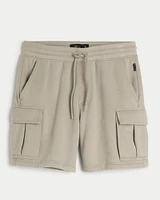 Fleece Cargo Jogger Shorts 7"