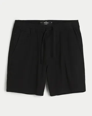 Linen Blend Jogger Shorts 7