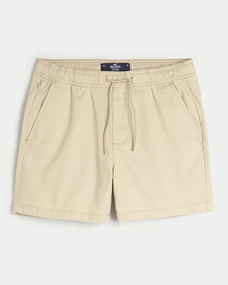 Twill Jogger Shorts 5"