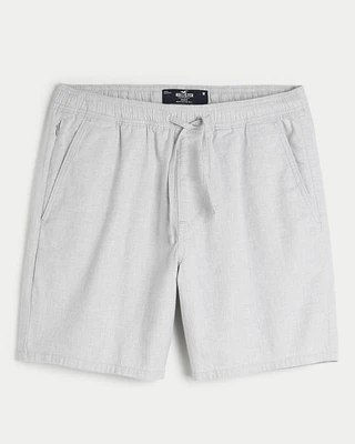 Linen-Blend Pull-On Shorts 7