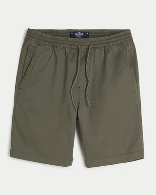 Twill Pull-On Shorts 9"