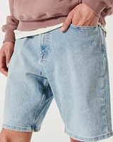 Light Wash Loose Denim Shorts 9