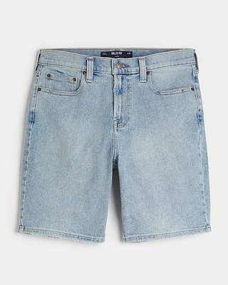 Light Wash Loose Denim Shorts 9