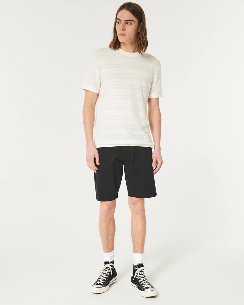 Twill Flat-Front Shorts 9
