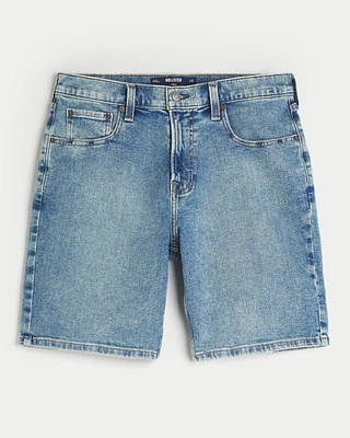 Medium Wash Loose Denim Shorts 9"