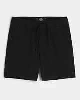 Linen Blend Jogger Shorts 7