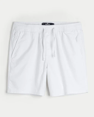 Linen-Blend Pull-On Shorts 7"