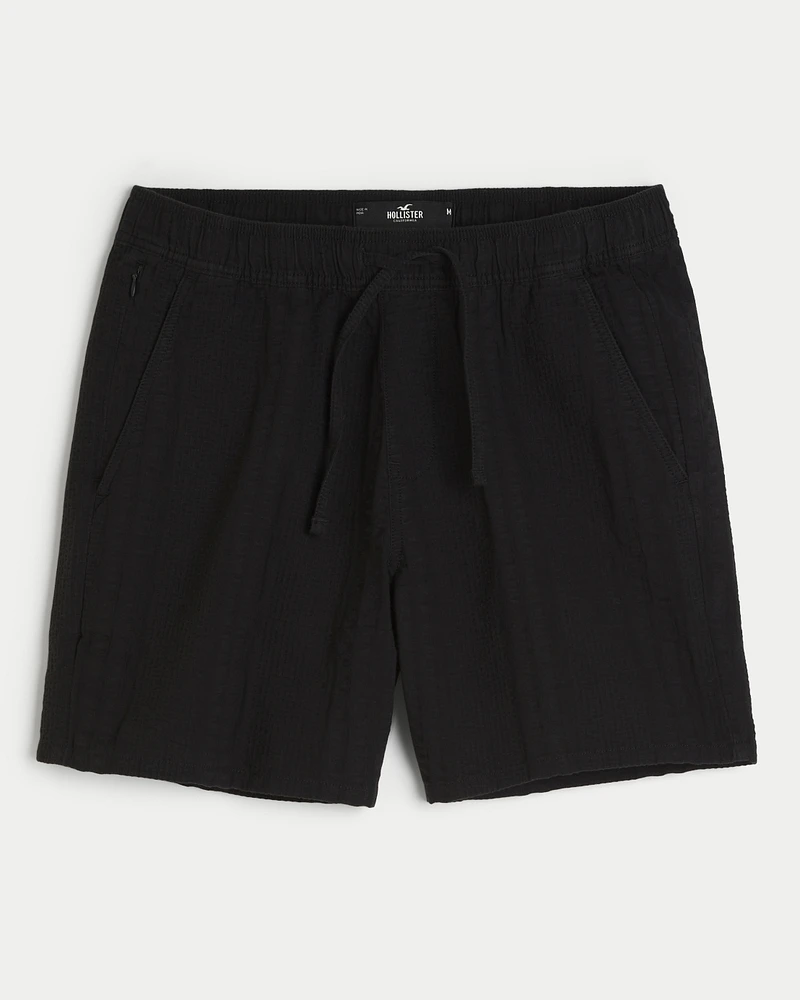 Textured Cotton Pull-On Shorts