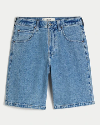 Light Wash Baggy Jean Shorts