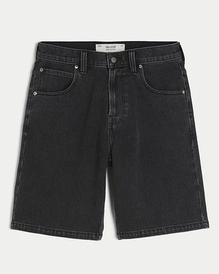 Black Baggy Denim Shorts