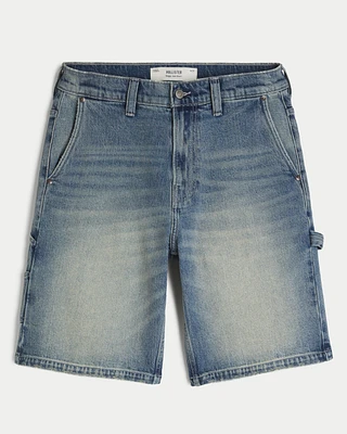 Medium Wash Baggy Denim Painter Shorts