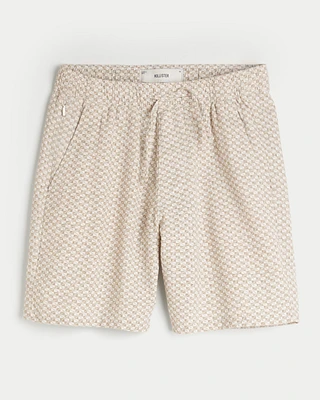 Flex-Waist Textural Woven Shorts 8"