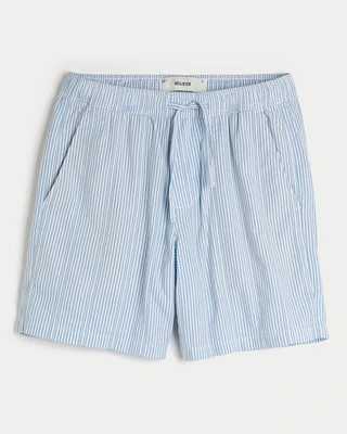 Above-the-Knee Seersucker Shorts