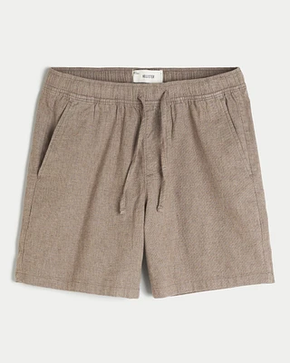 Above-the-Knee Linen-Blend Shorts