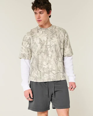 Hollister Feel Good Fleece Mid-Thigh Loose Shorts